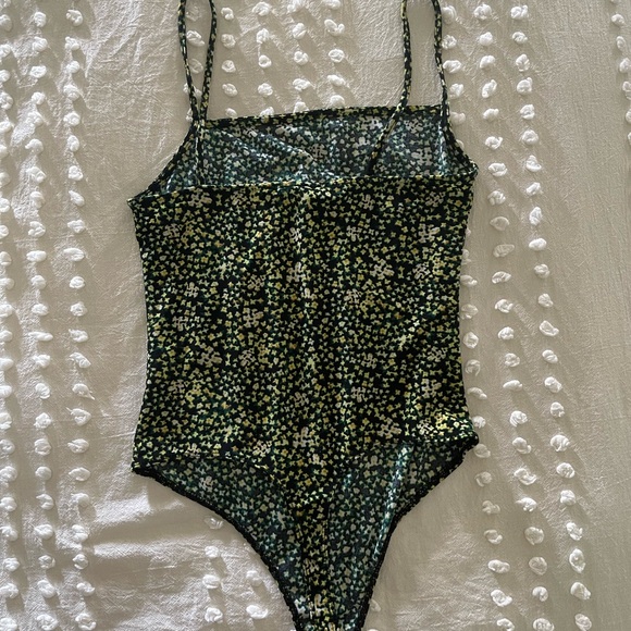 Forever 21 and Free press bundle 2-body suits small cotton thong stripes floral - Picture 6 of 6
